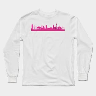 Dusseldorf skyline pink Long Sleeve T-Shirt